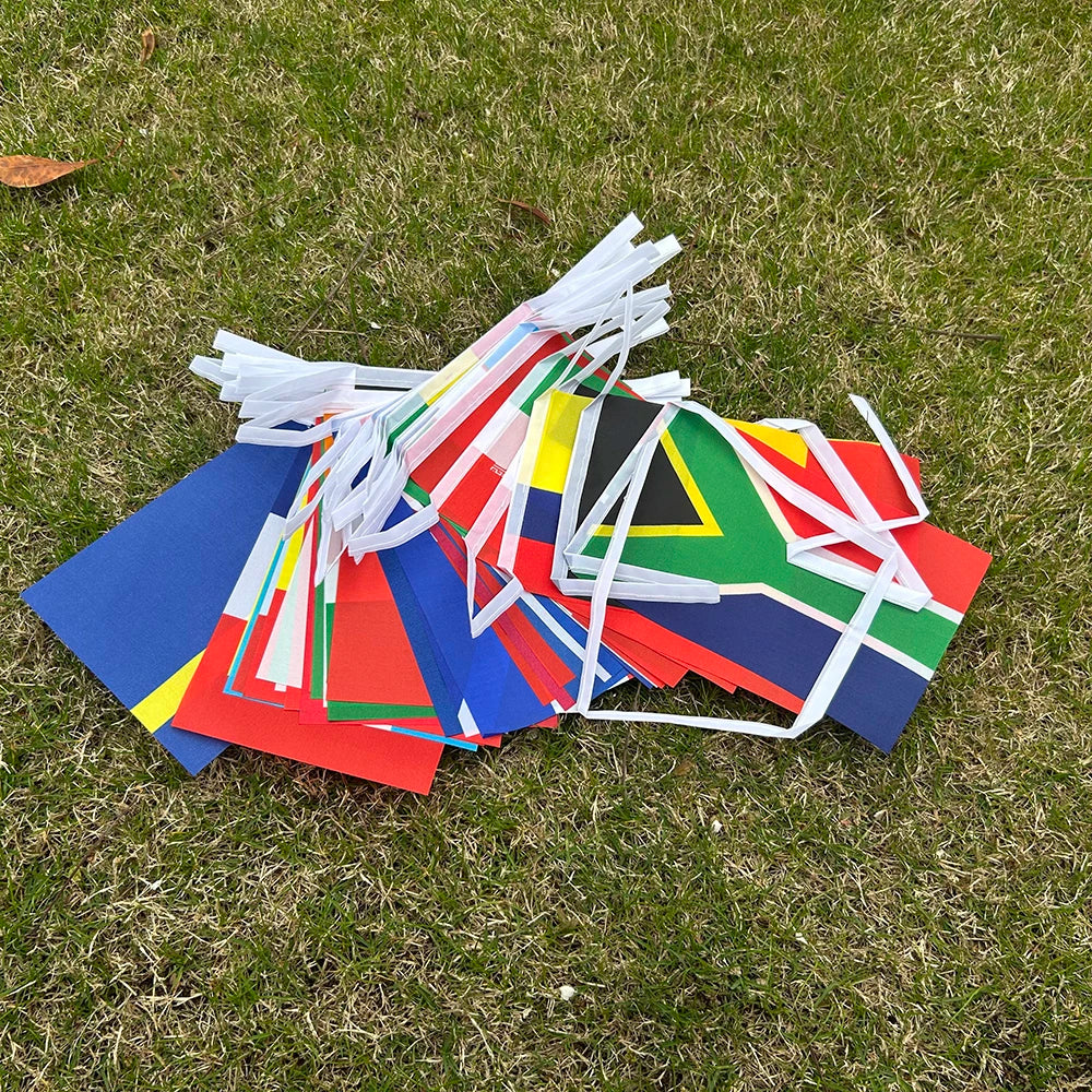 2026 world Country hand Flag 14x21cm 48pcs Football cup Countries Flag Bunting National String Banner Event Garlands decoration
